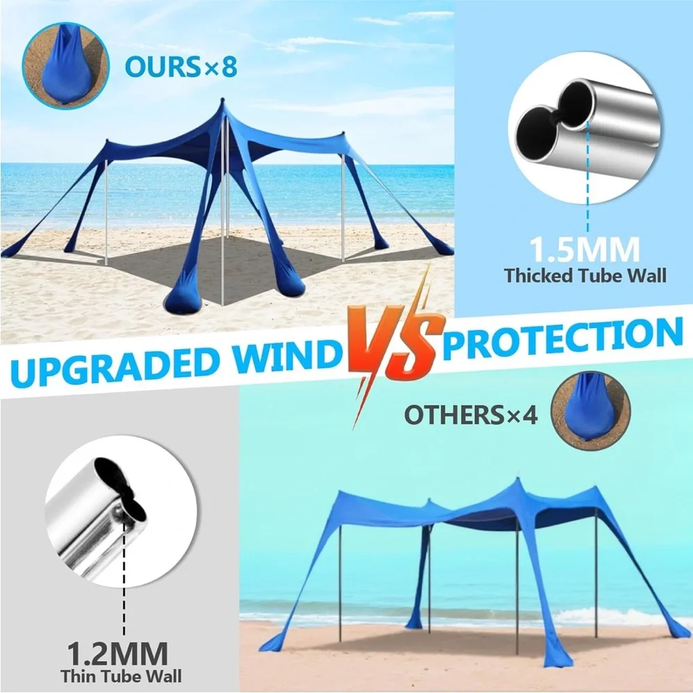 Blue Beach Shade Canopy Tent